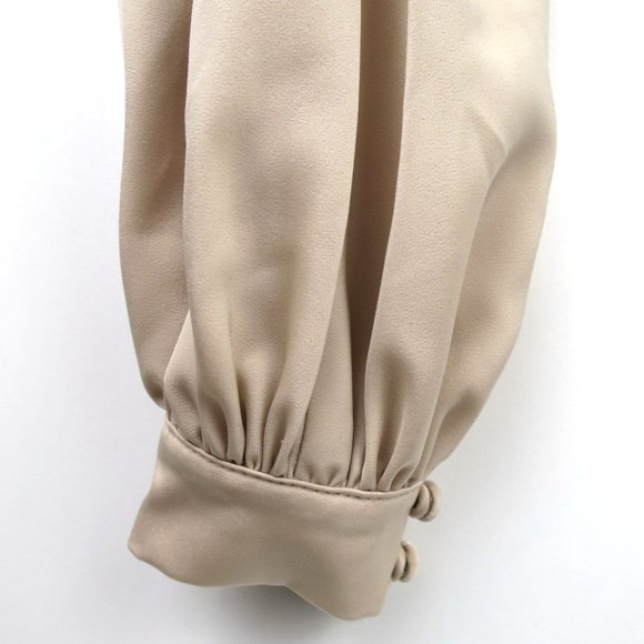BNWT Revolve x NBD Imogen Tie Front Long Sleeve Top in Champagne S - Picture 8 of 13
